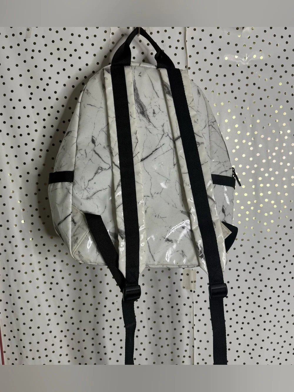 Lesportsac White Marble Print Backpack